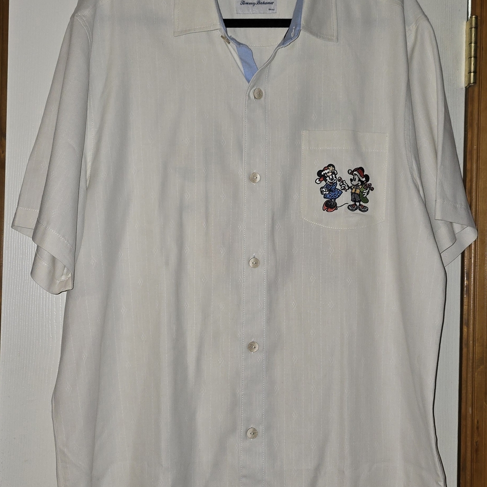 Men's Tommy Bahama Disney Holiday Silk Shirt Mickey Minnie Goofy